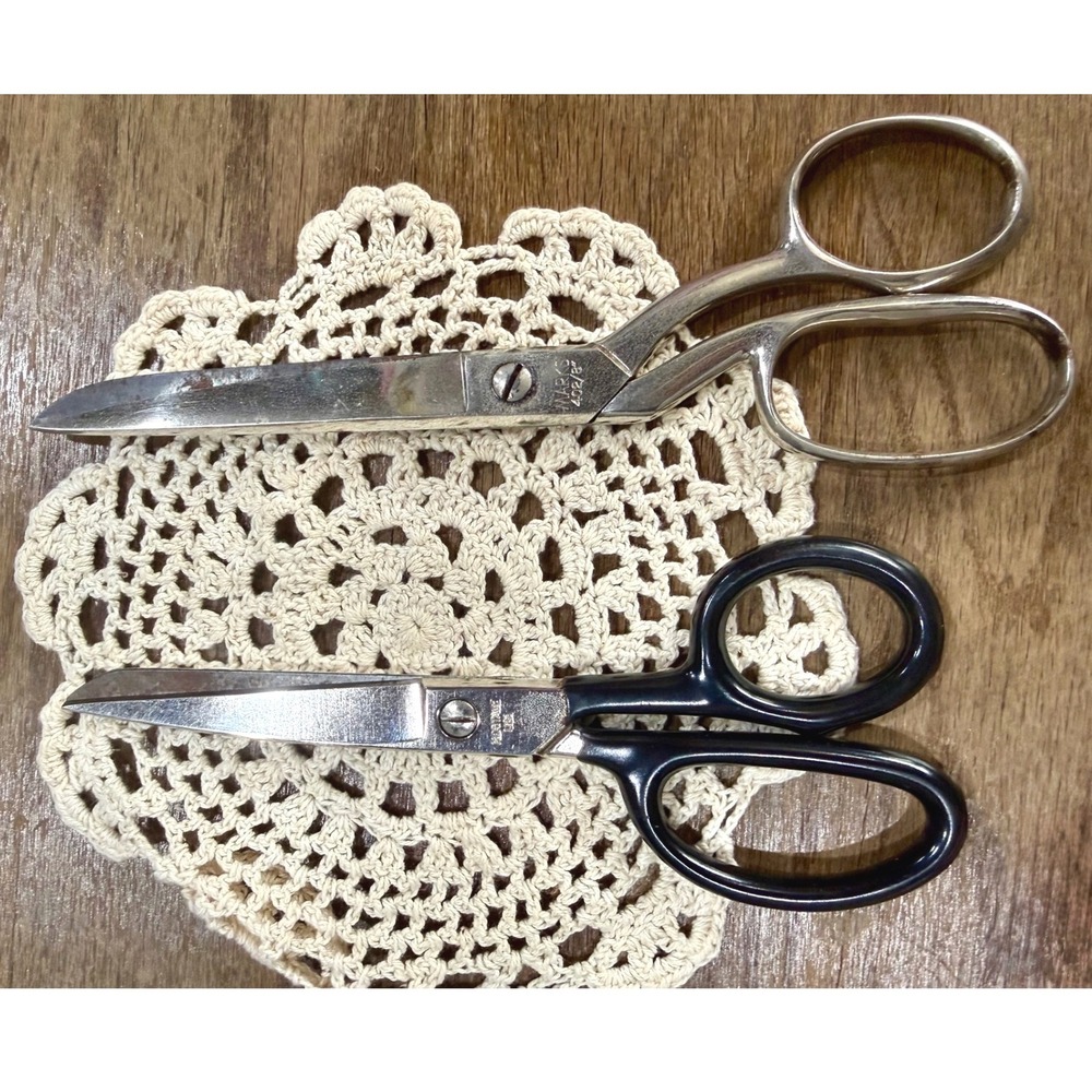 Vintage Heritage USA 7in & Marks 402 Brazil 8" Sewing Scissors Fabric Shears Lot